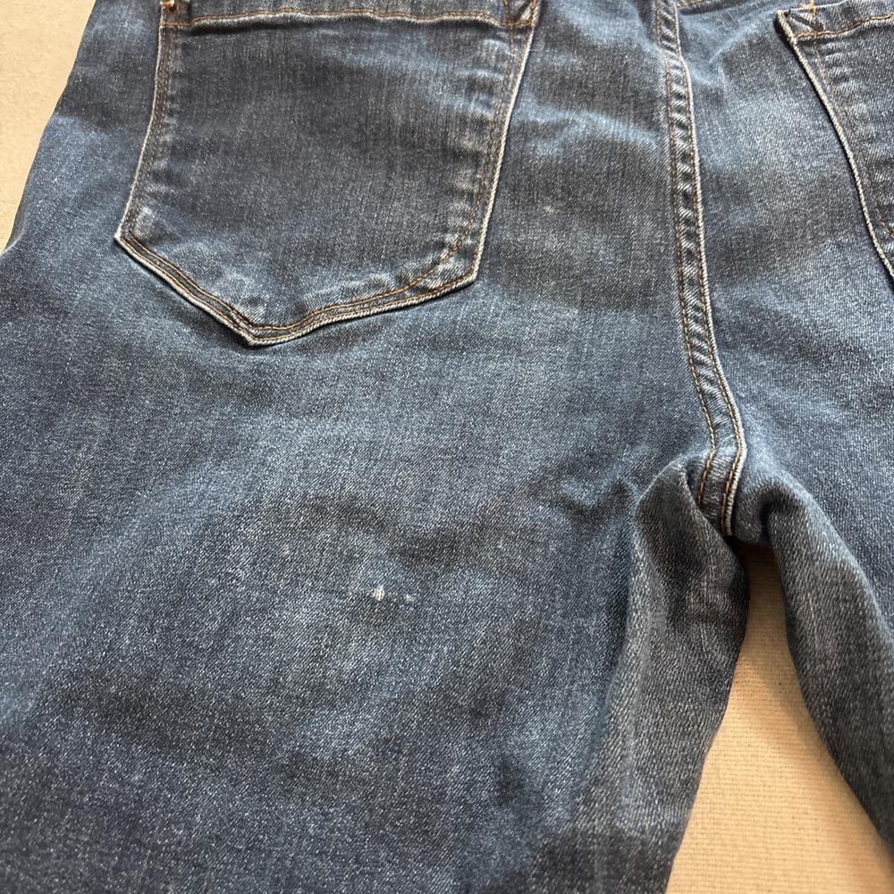 Kenzie Jeans‎ Dark Wash Skinny Crop Fray Hem Ankle Women's Size 14/32 - Picture 4 of 8